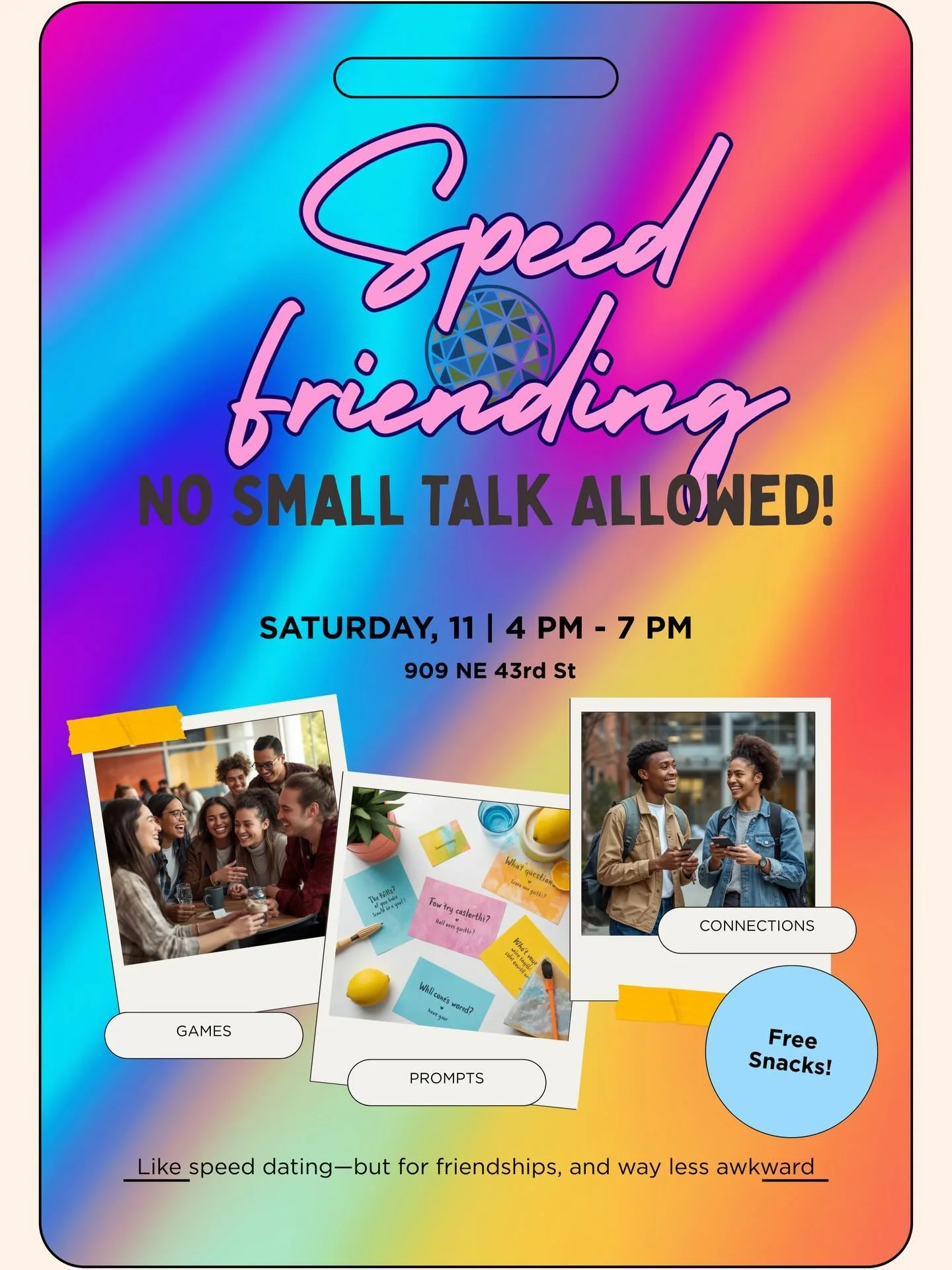 Making friends shouldn&rsquo;t be hard. Come join us for a real connection.