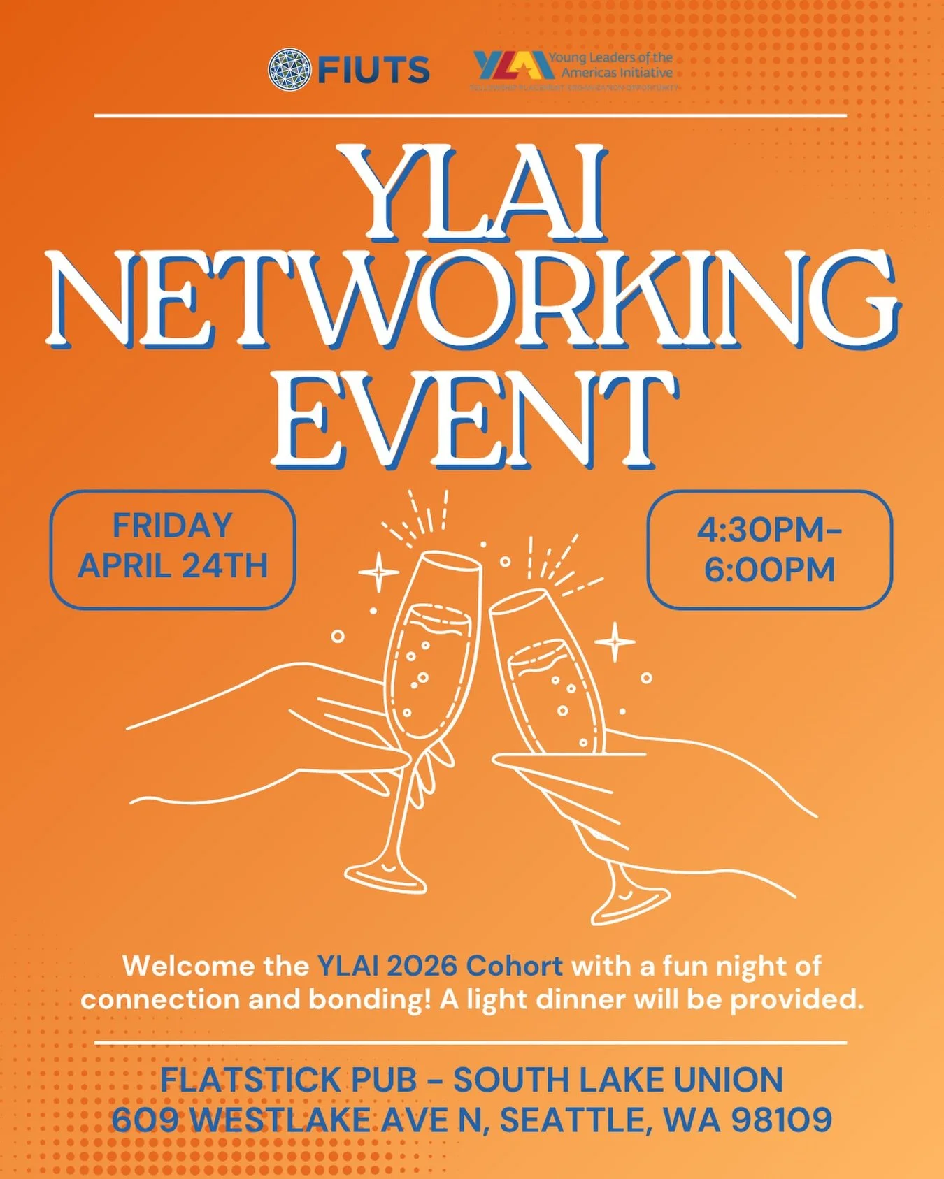 YLAI Networking Event 🤝🥂

Join FIUTS at South Lake Union&rsquo;s Flatstick Pub to welcome and network with our 2026 YLAI Cohort coming from across the LATM and various job professions like healthcare and business! 👔

Register at fiuts.org! 

#fiut