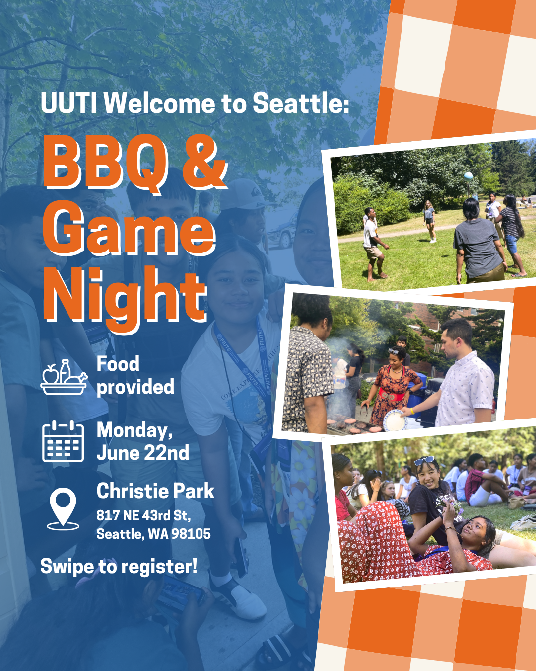 UUTI Welcome to Seattle: BBQ &amp; Game Night at Christie Park