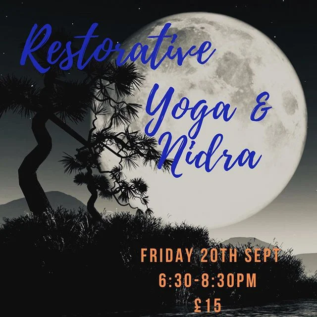 Friday 20th September our popular 2 hour monthly special is back. 🌝Restorative yoga is a practice that is all about slowing down and opening your body through passive stretching &amp; breathing. You&rsquo;ll hardly move at all, doing just a few post
