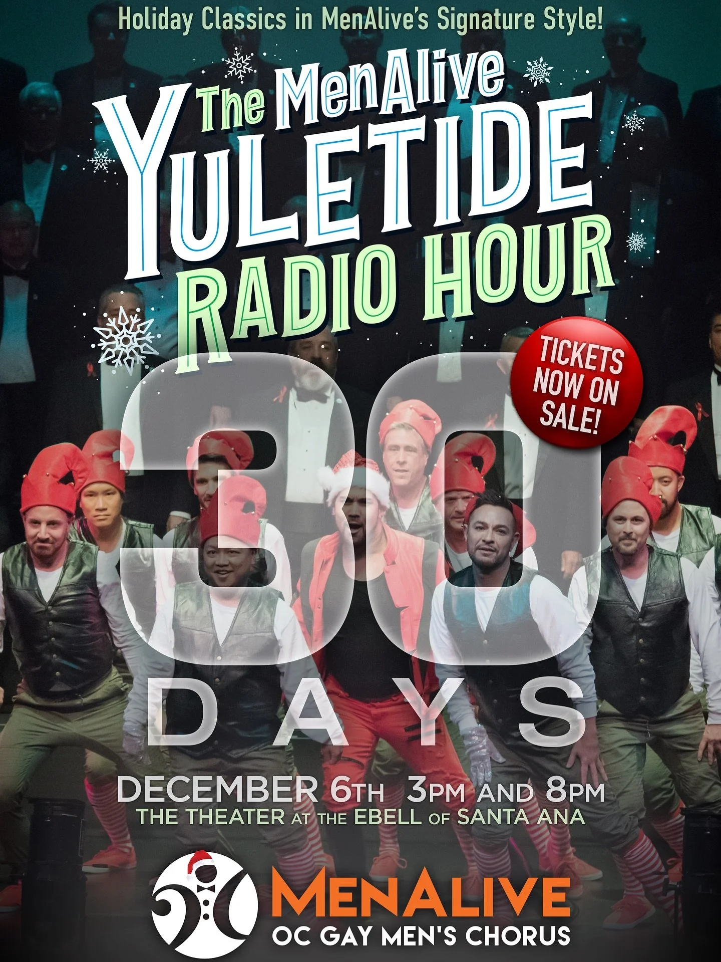 Our next concert premieres in just 30 Days!

Join MenAlive for the season&rsquo;s most fa-la-la-la-la-bulous live concert broadcast THE MENALIVE YULETIDE RADIO HOUR, coming to you LIVE from our very own KBRR Radio Studios, home to holiday hits and fe