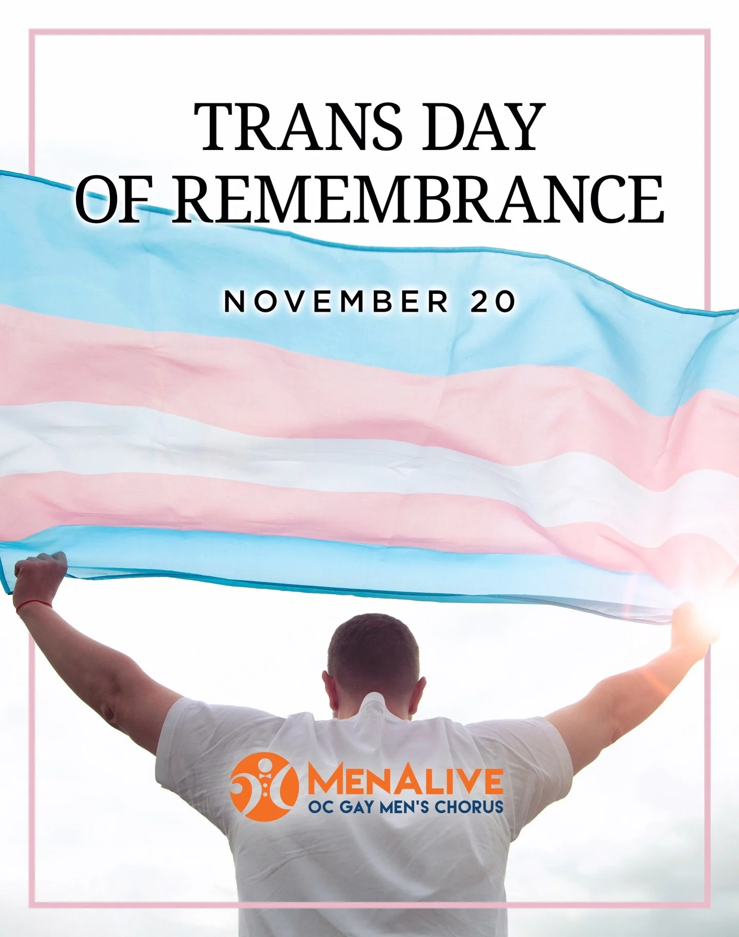 Today, MenAlive honors Transgender Day of Remembrance.

We come together to remember the transgender and gender-diverse individuals whose lives were tragically taken by anti-trans violence and hate. Their names, their stories, and their spirits remai