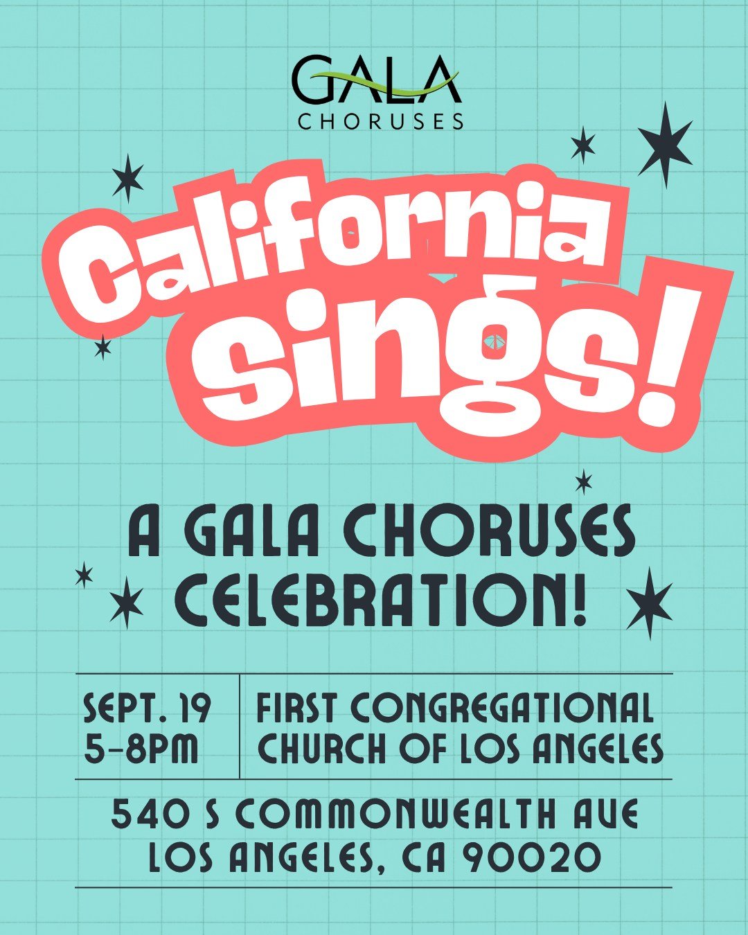 MenAlive, along with other groups, will be a part of California Sings! A GALA Choruses Celebration on Saturday, September 19. This event brings together LGBTQ+ choruses from across the region for a joyful celebration of music and community in Los Ang