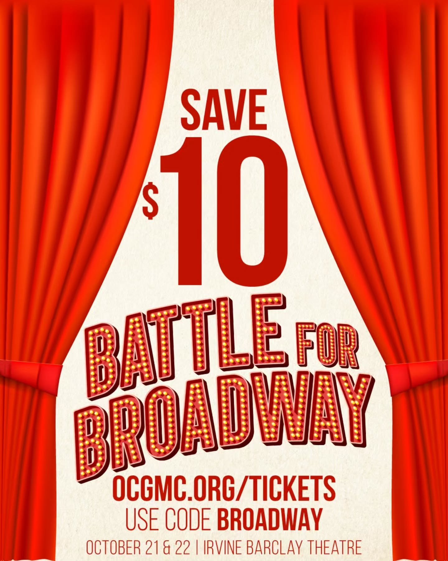 🎫 Save $10 on tickets for Battle for Broadway!

Sounds like a great deal to us when you'll hear songs from Wicked, Kinky Boots, Rent, Newsies, and so many more. You'll just have to decide which side you're on. 

Use code BROADWAY on any seat for eit