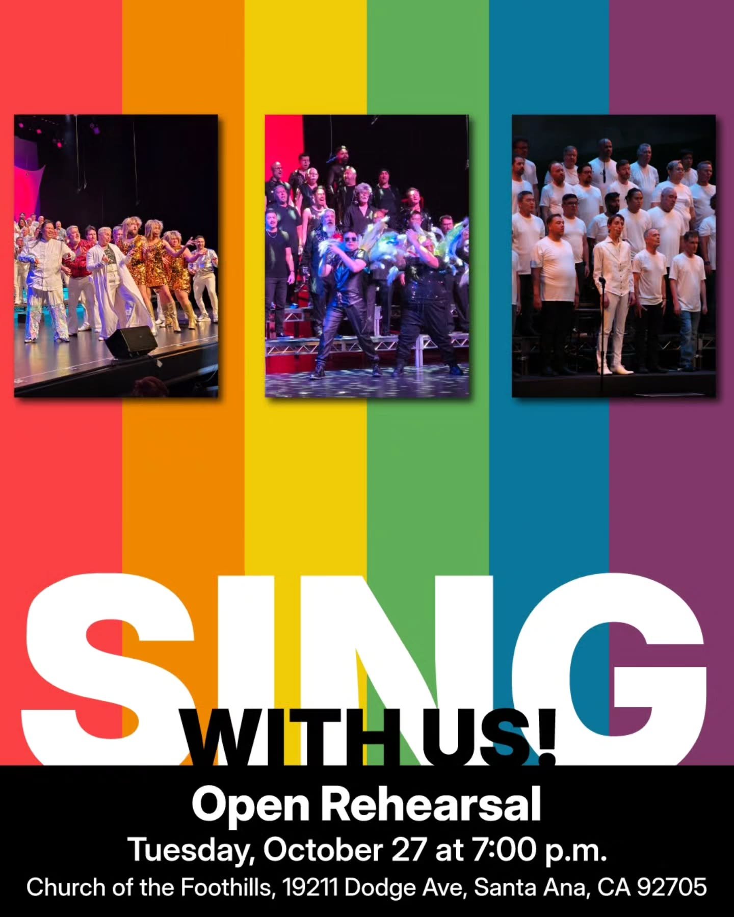 Come alive with @menalivechorus and sing!!! One open rehearsal and it's Tuesday, October 27 at 7:00 p.m. at the Church of the Foothills in Santa Ana. 

Learn more at ocgmc.org/join-menalive. Drop us a line with any questions as well. 

#rehearsal #me