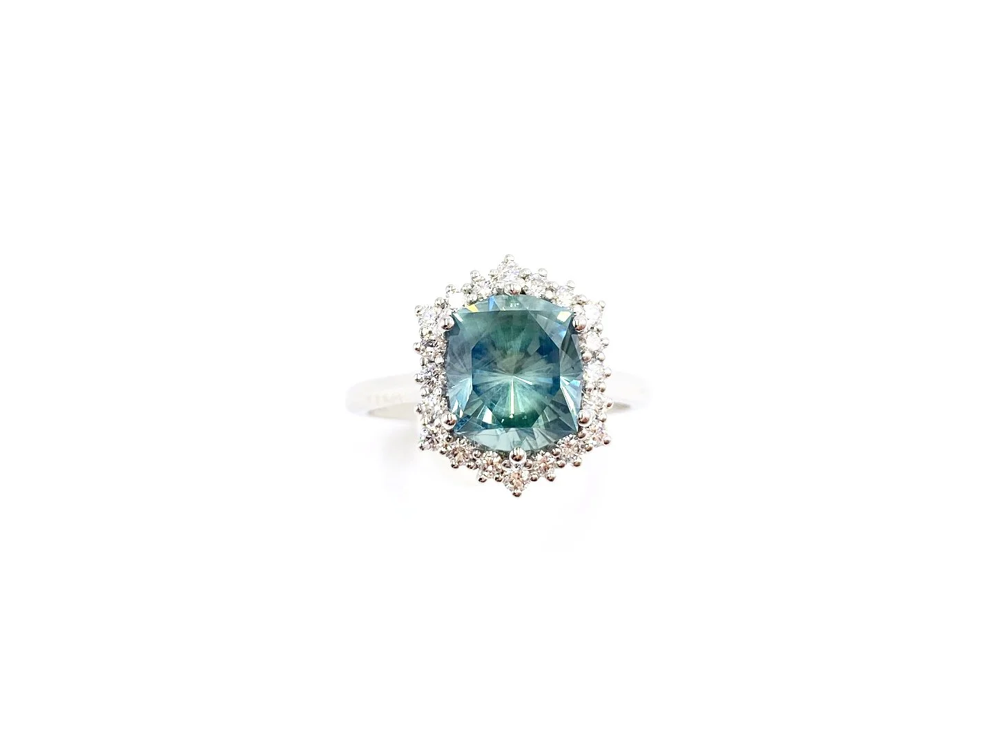 Cushion cut Montana Sapphire ring