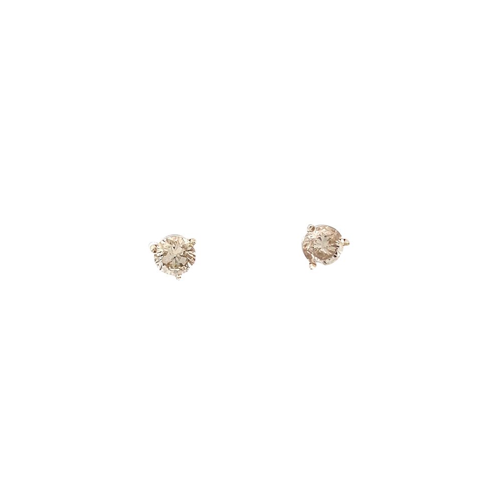 1.30ct Salt and Pepper Diamond Stud Earrings | 14K White Gold Setting