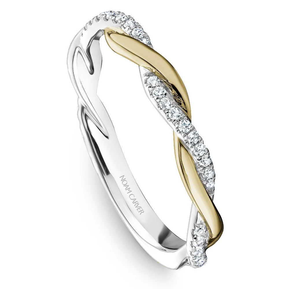 Diamond and Gold Intertwined Wedding Band