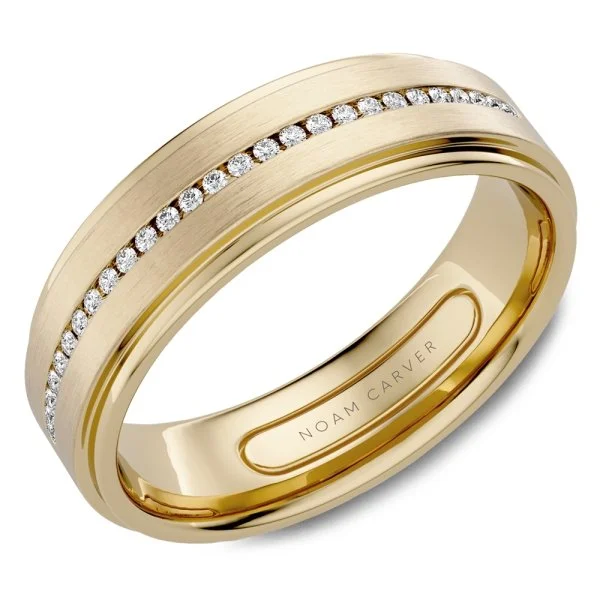 Mens Center Diamond Row Wedding Band