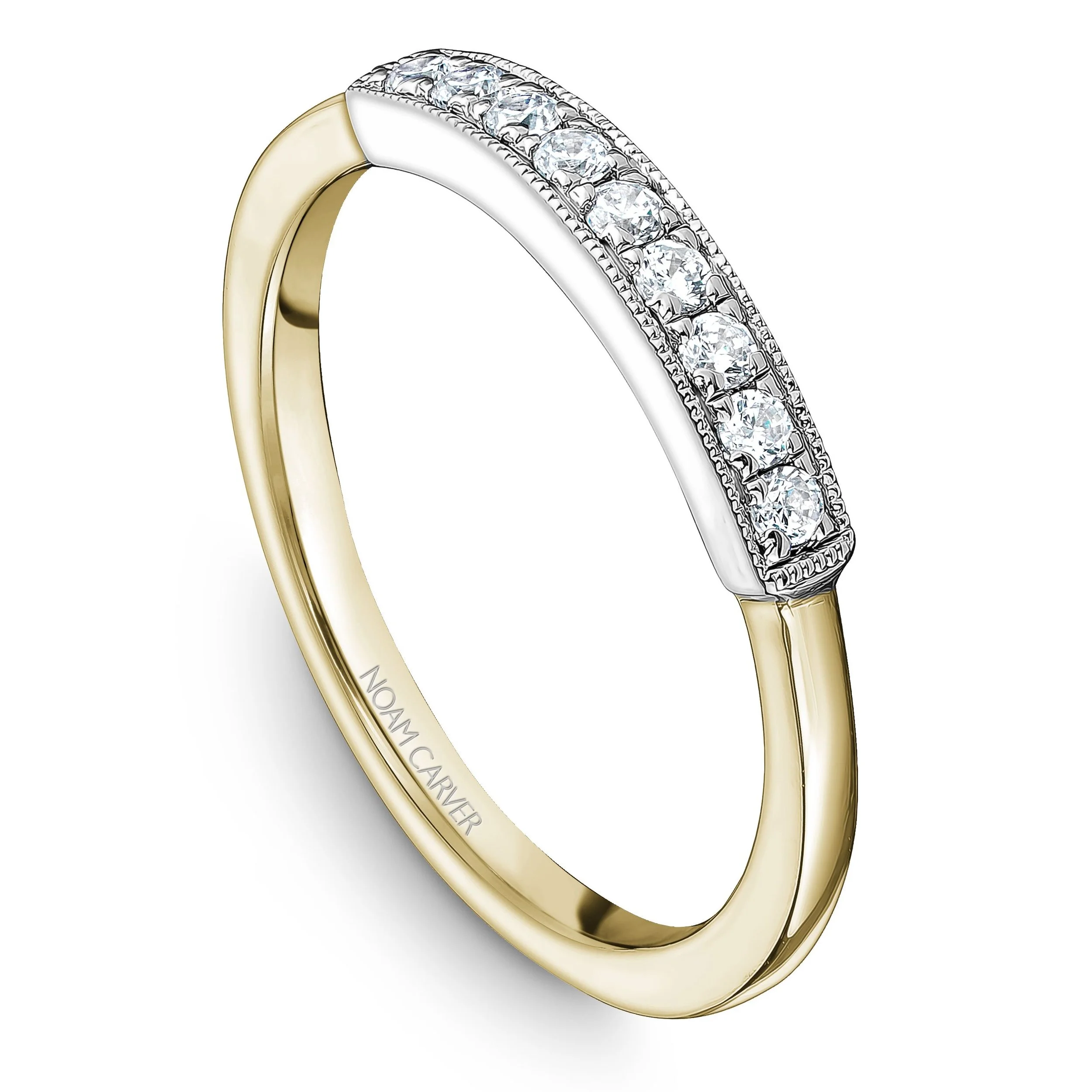 Diamond Bar Gold Wedding Band
