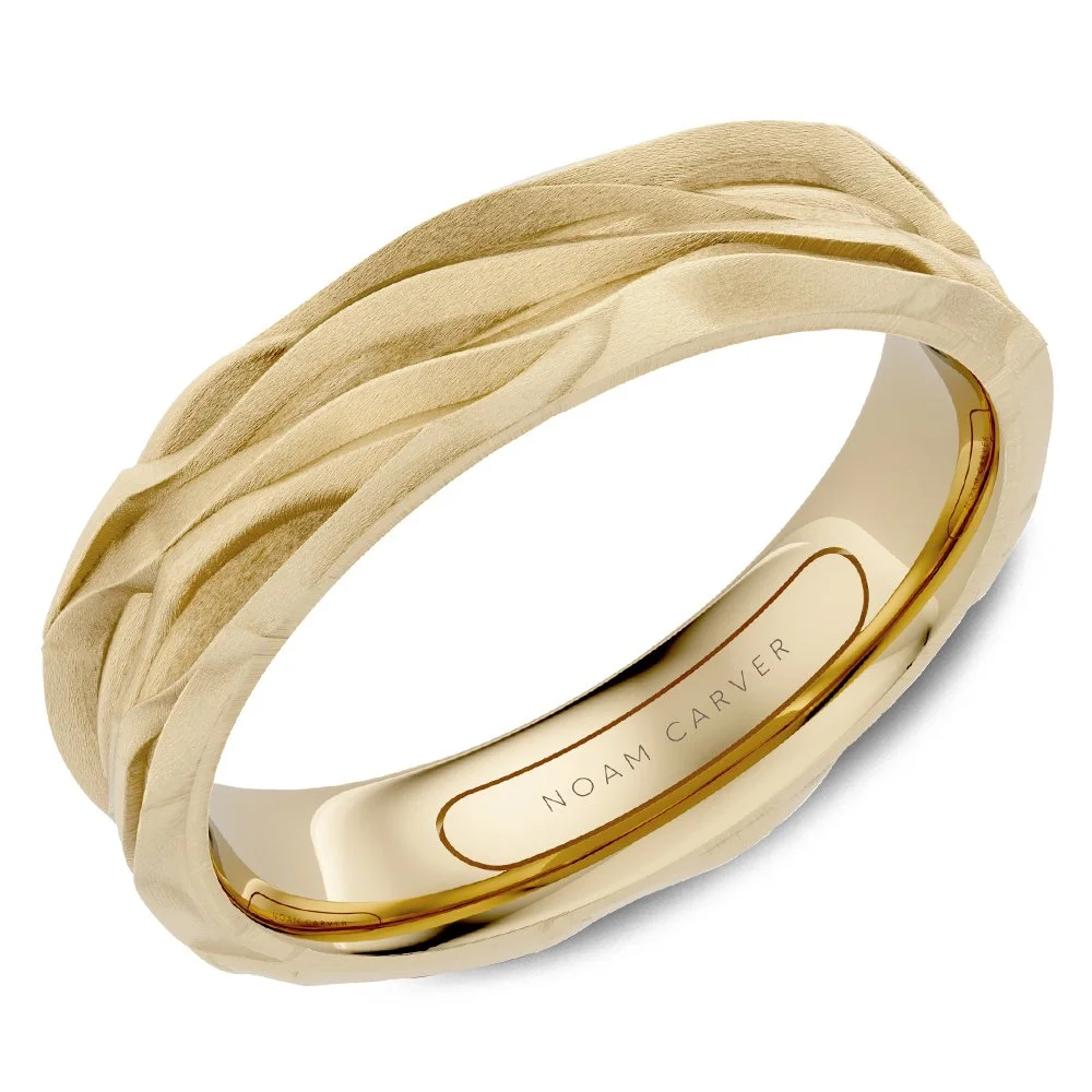 Mens Gold Wave Wedding Band