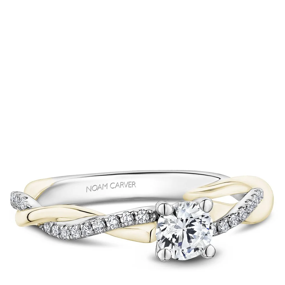 Diamond and Gold Intertwined Engagement Ring