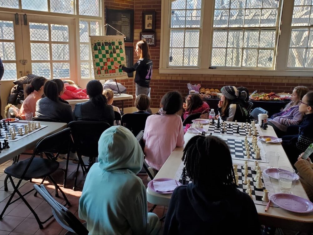  WGM Rusa Goletiani gives a lecture at Central Park’s Chess &amp; Checkers House 