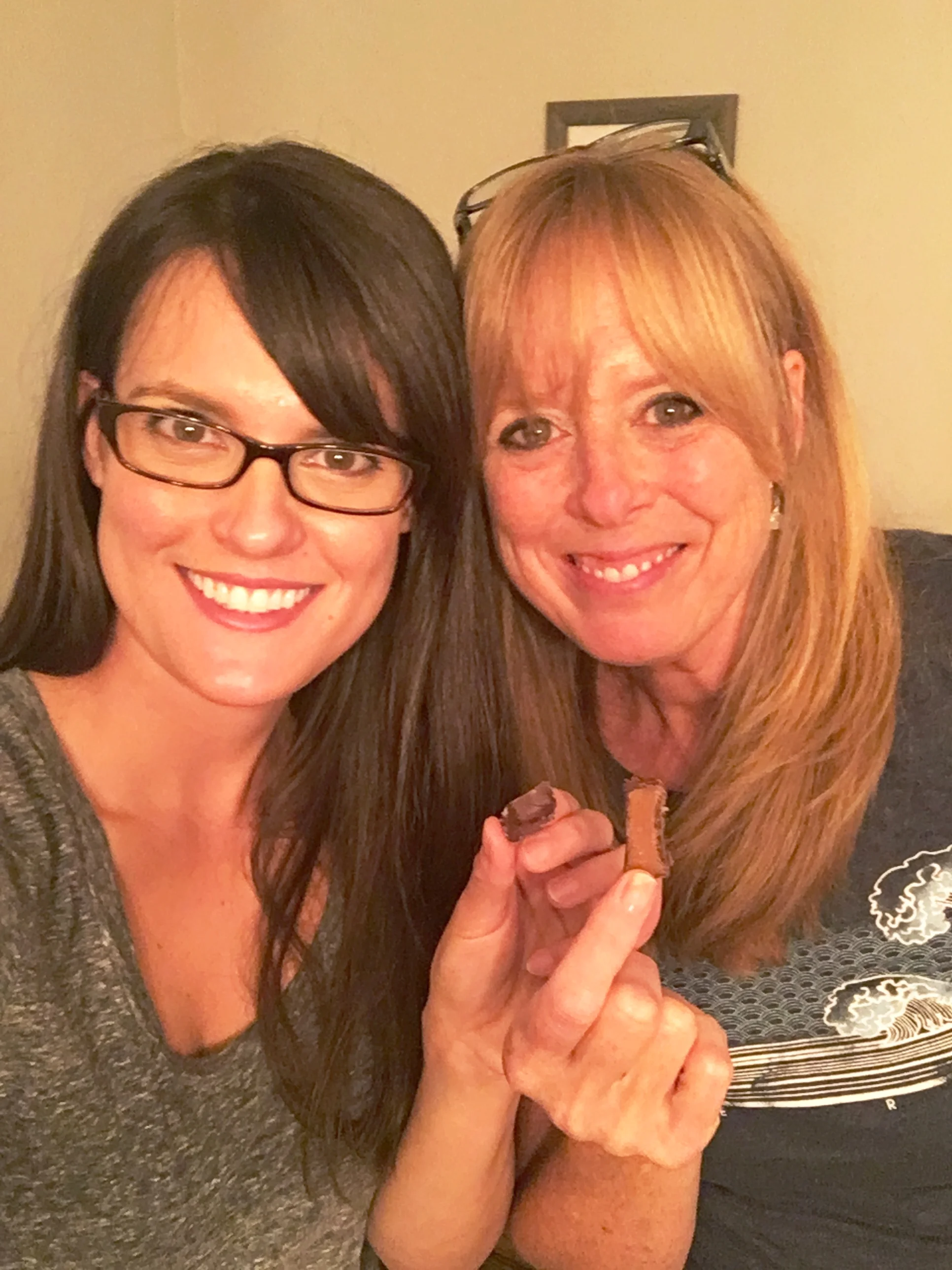 Post trigger shot chocolate with my momma. Random side note: I’ll be getting a new iPhone in a couple days and I’m really excited for higher quality photos for the blog! Get ready to see some pores! :)