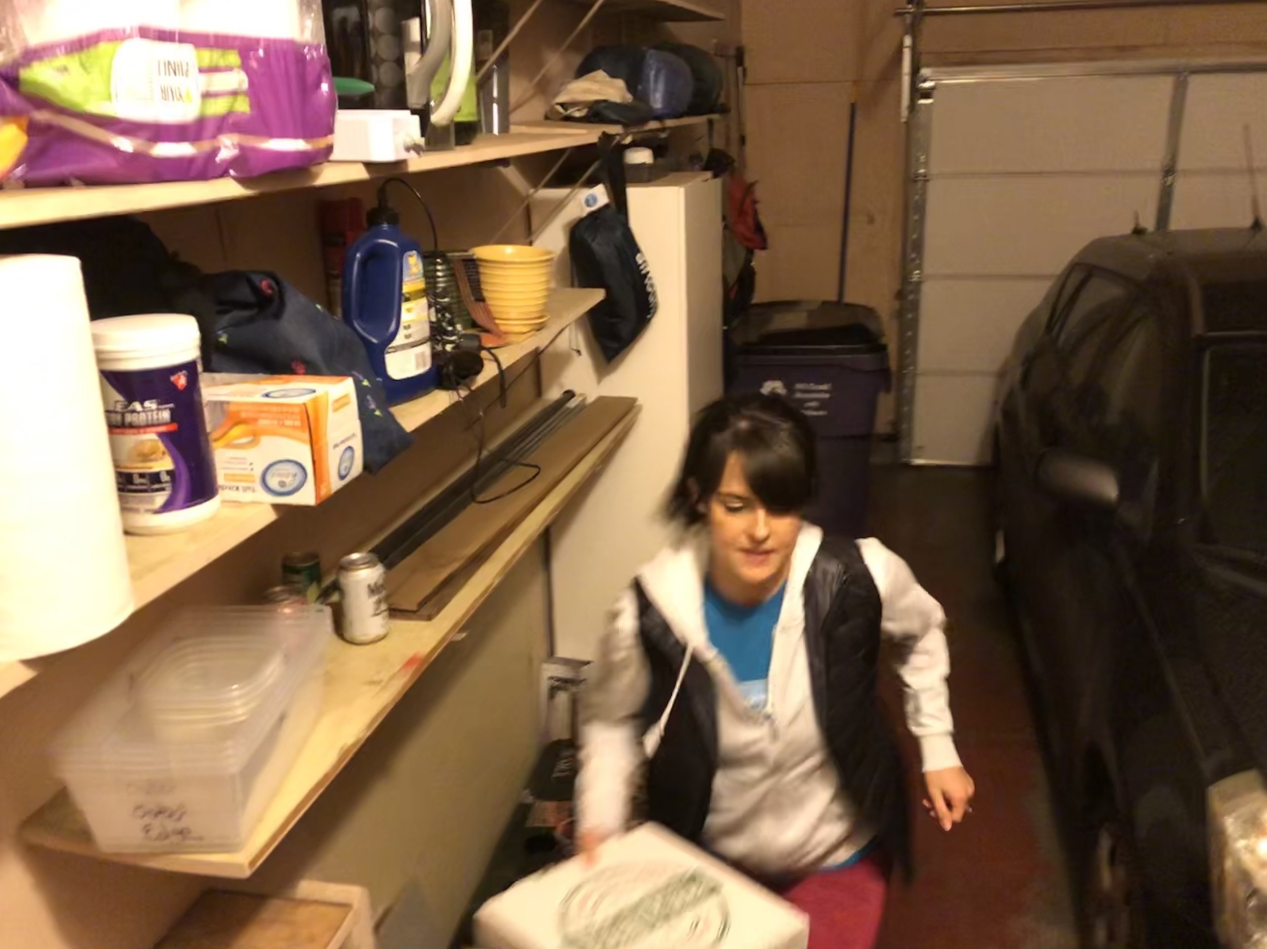 I’ve become so “free” with my food that I’ve actually been spotted digging old pizza out of the trash can. This live action picture was caught by my husband, Cory. LOL!