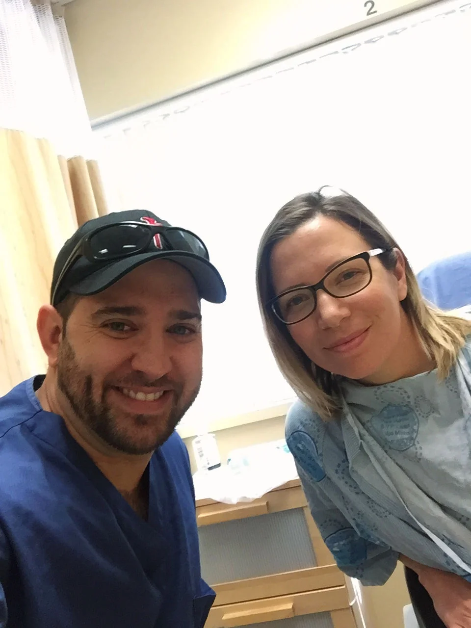 Sandra and her husband, Jason, at their first frozen embryo transfer.
