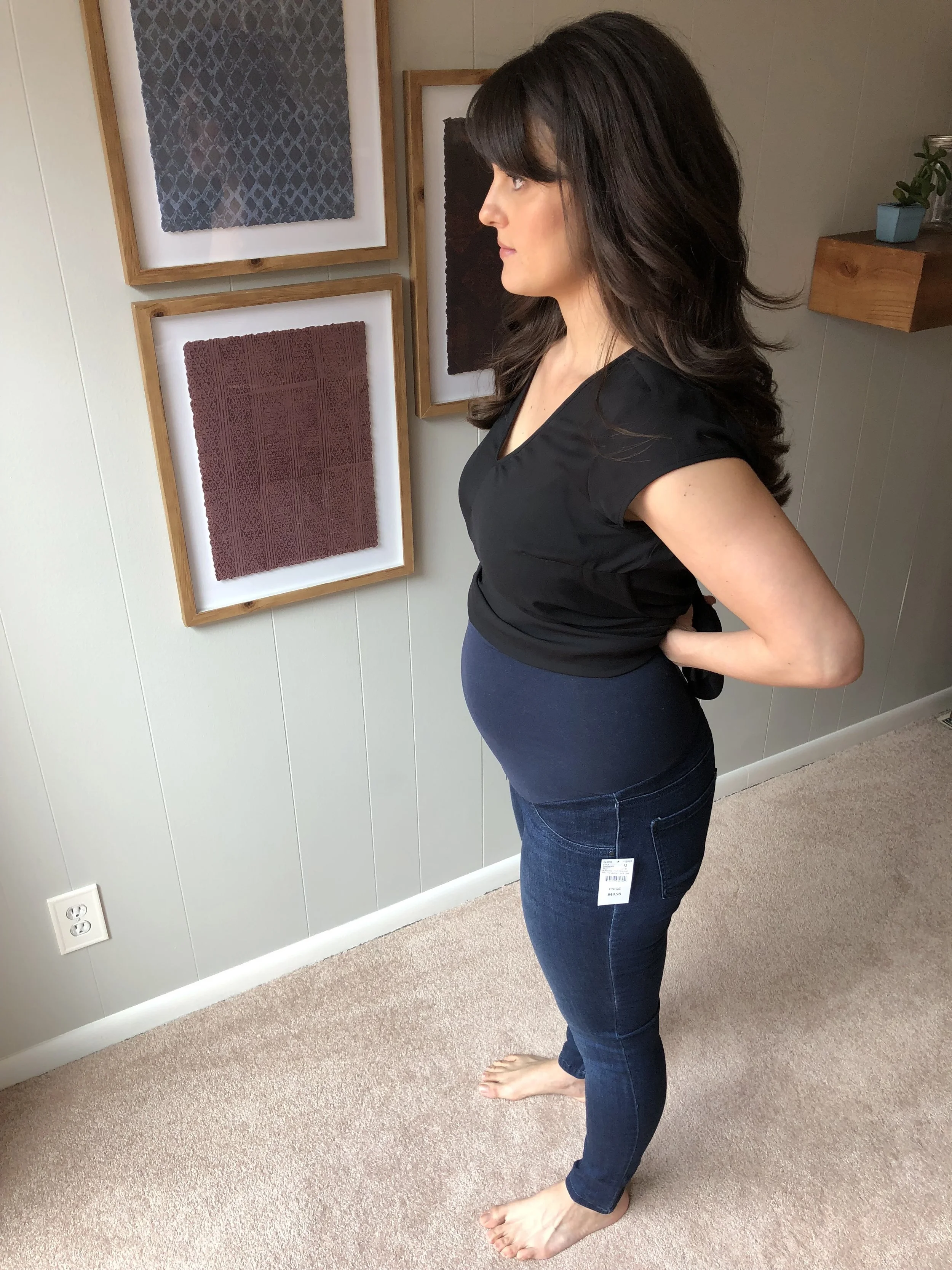 Motherhood Maternity - Indigo Blue Secret Fit Belly Skinny Leg Maternity Jeans in Darkwash