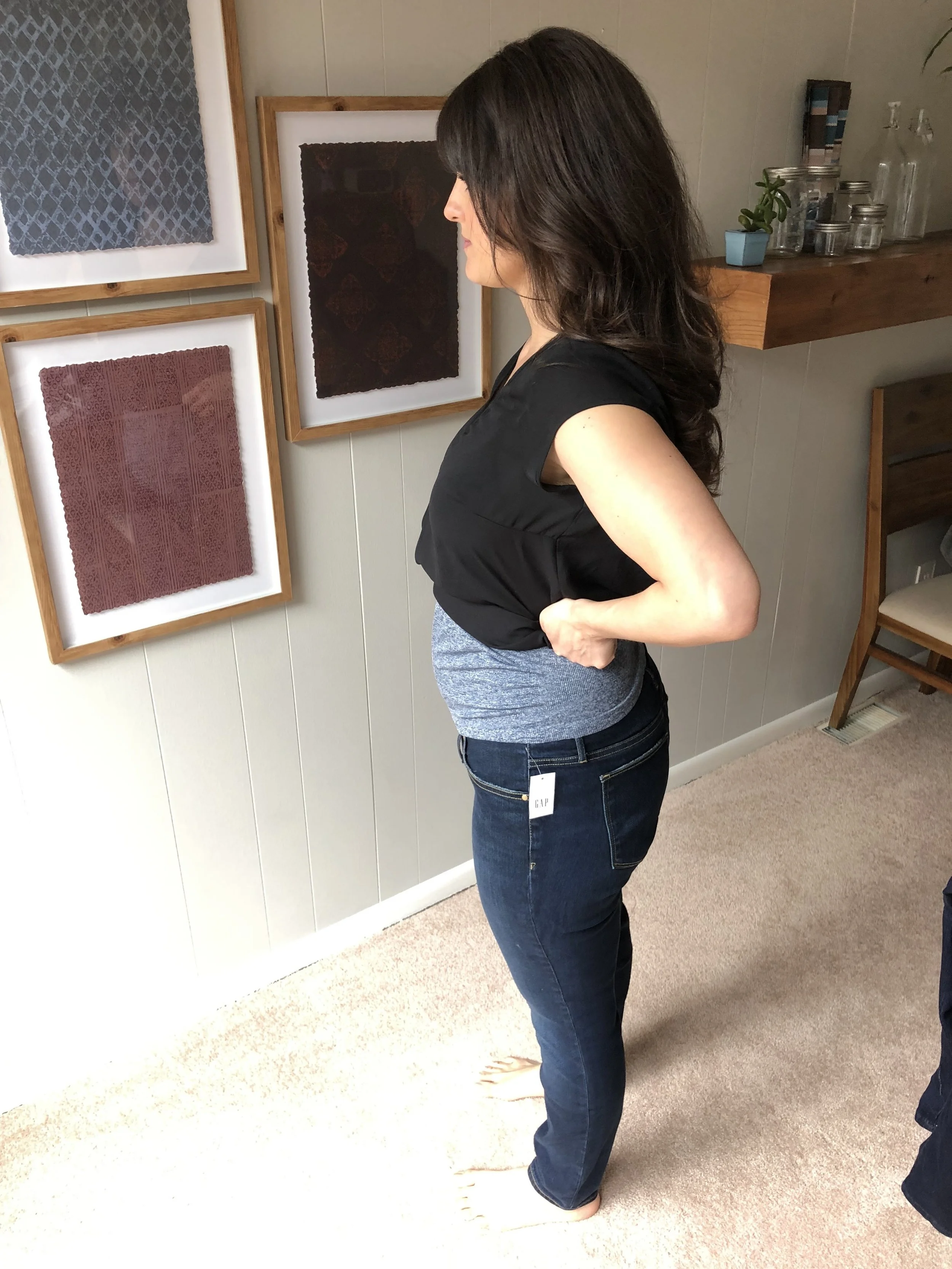 GAP Maternity Soft Wear Comfort Panel True Skinny Jeans, medium wash