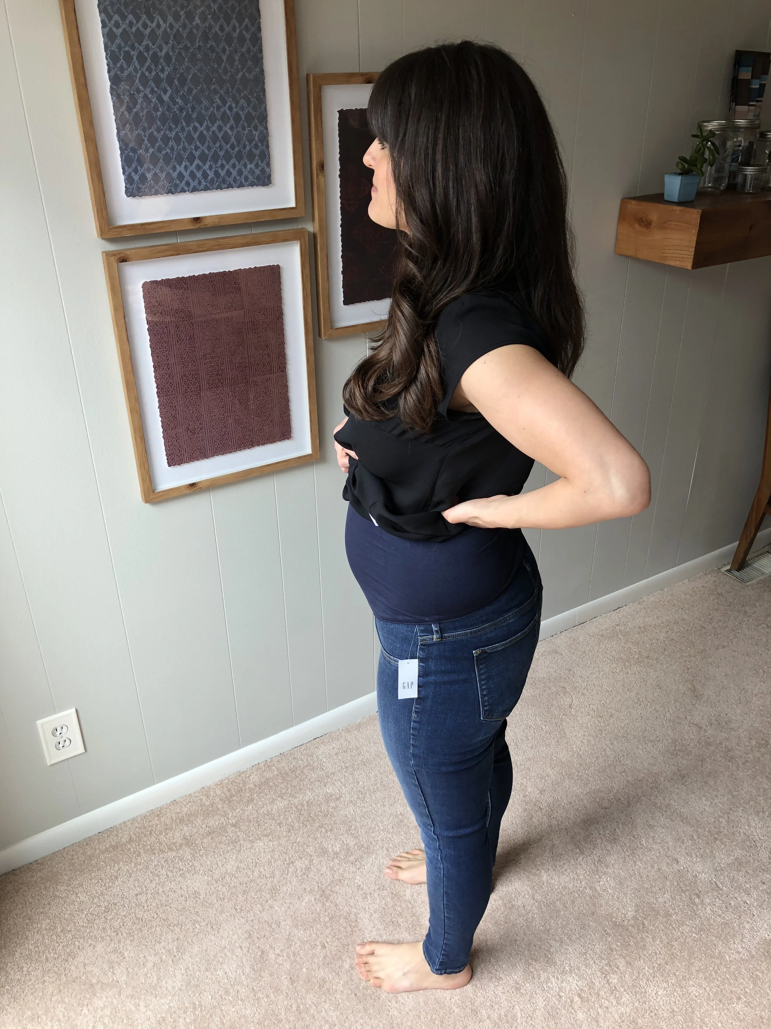 GAP Maternity Full Panel Favorite Ankle Jeggings, Dark Indigo