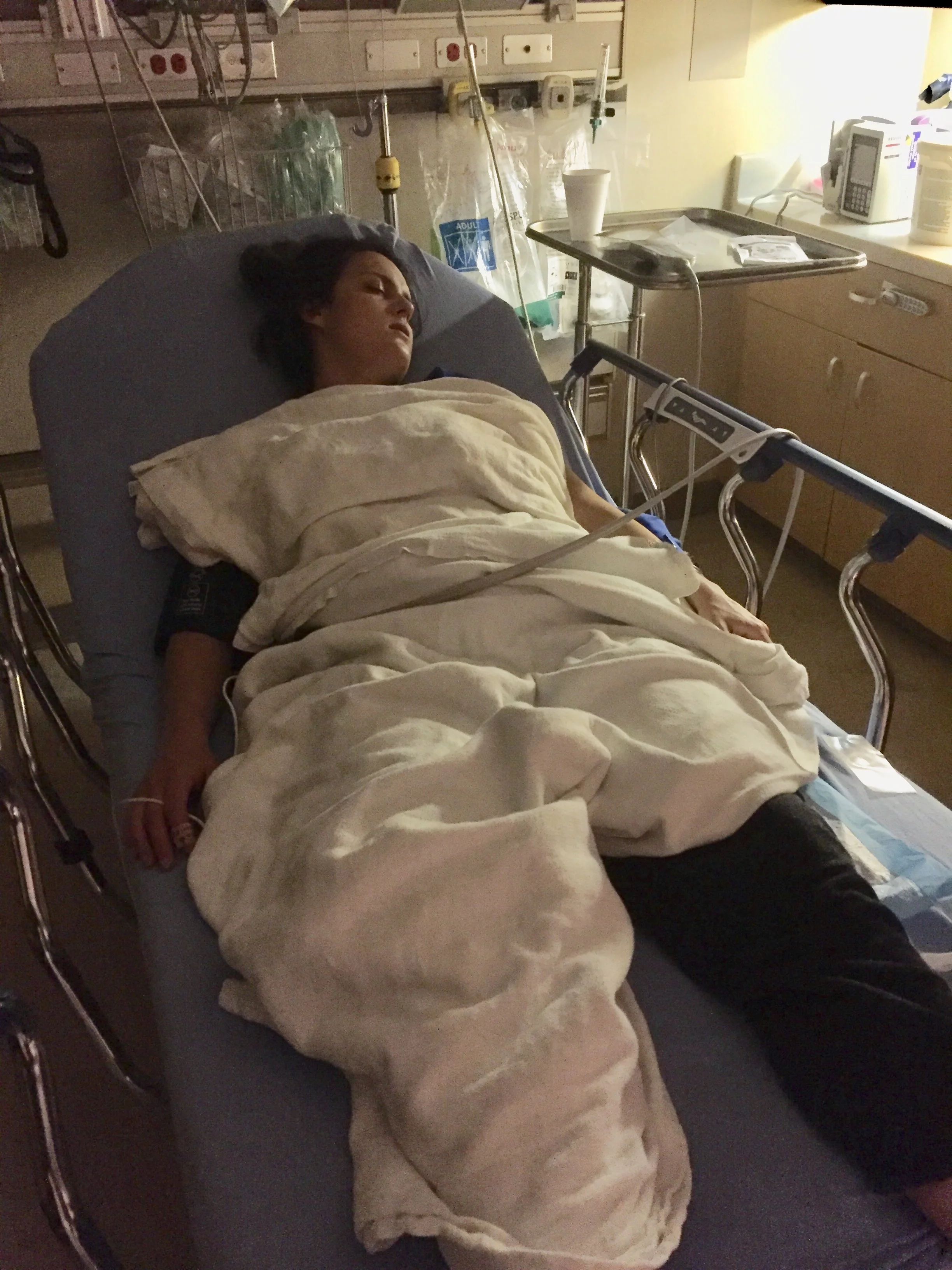 May 2018: Knocked out in the emergency room (thanks, Ketamine!) just hours after being told I had a unicornuate uterus and may not ever be pregnant.