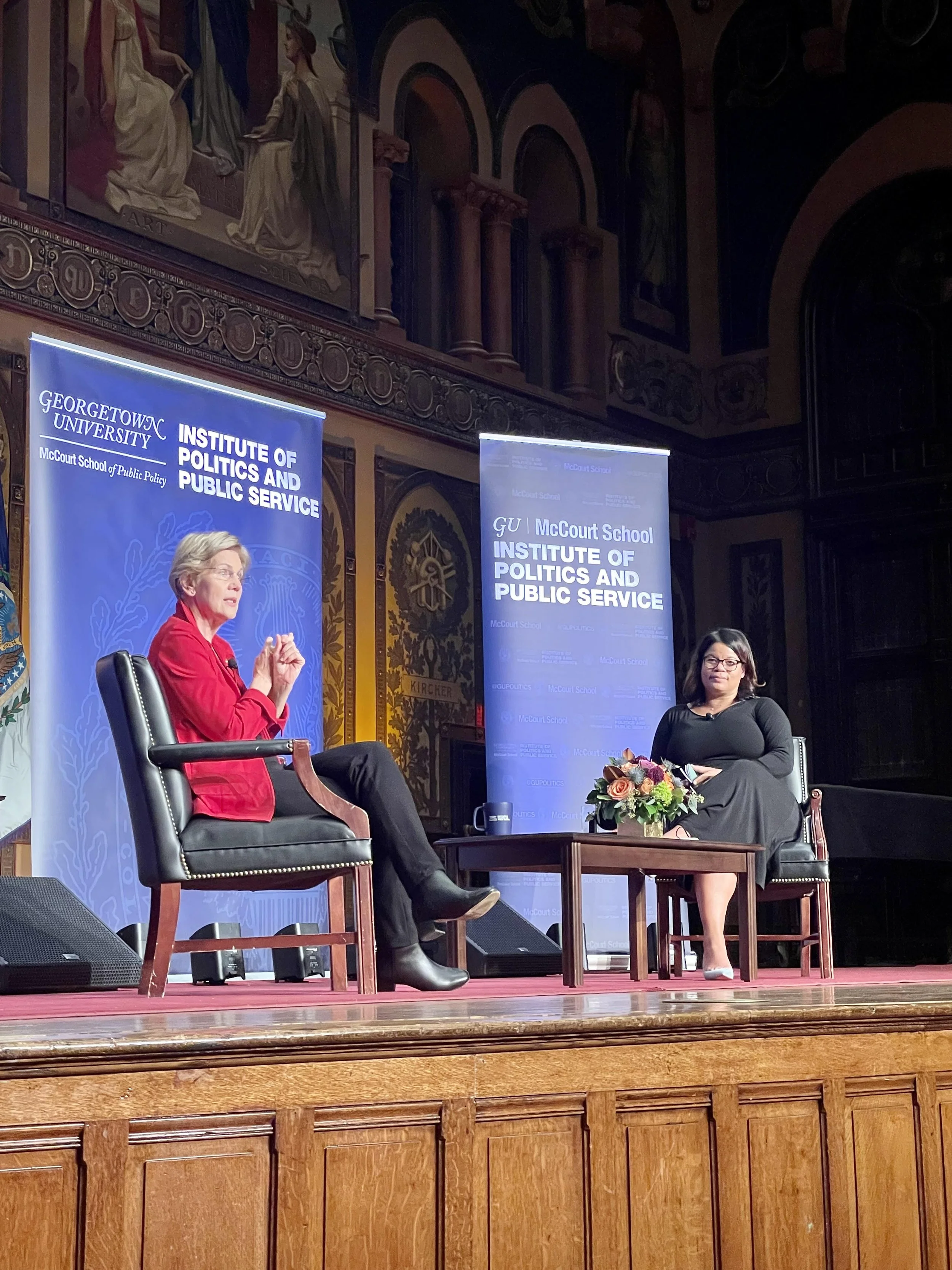 Event Highlight: Senator Elizabeth Warren and GU Politics Fellow Rebecca Pearcey on “Leveling the Playing Field”