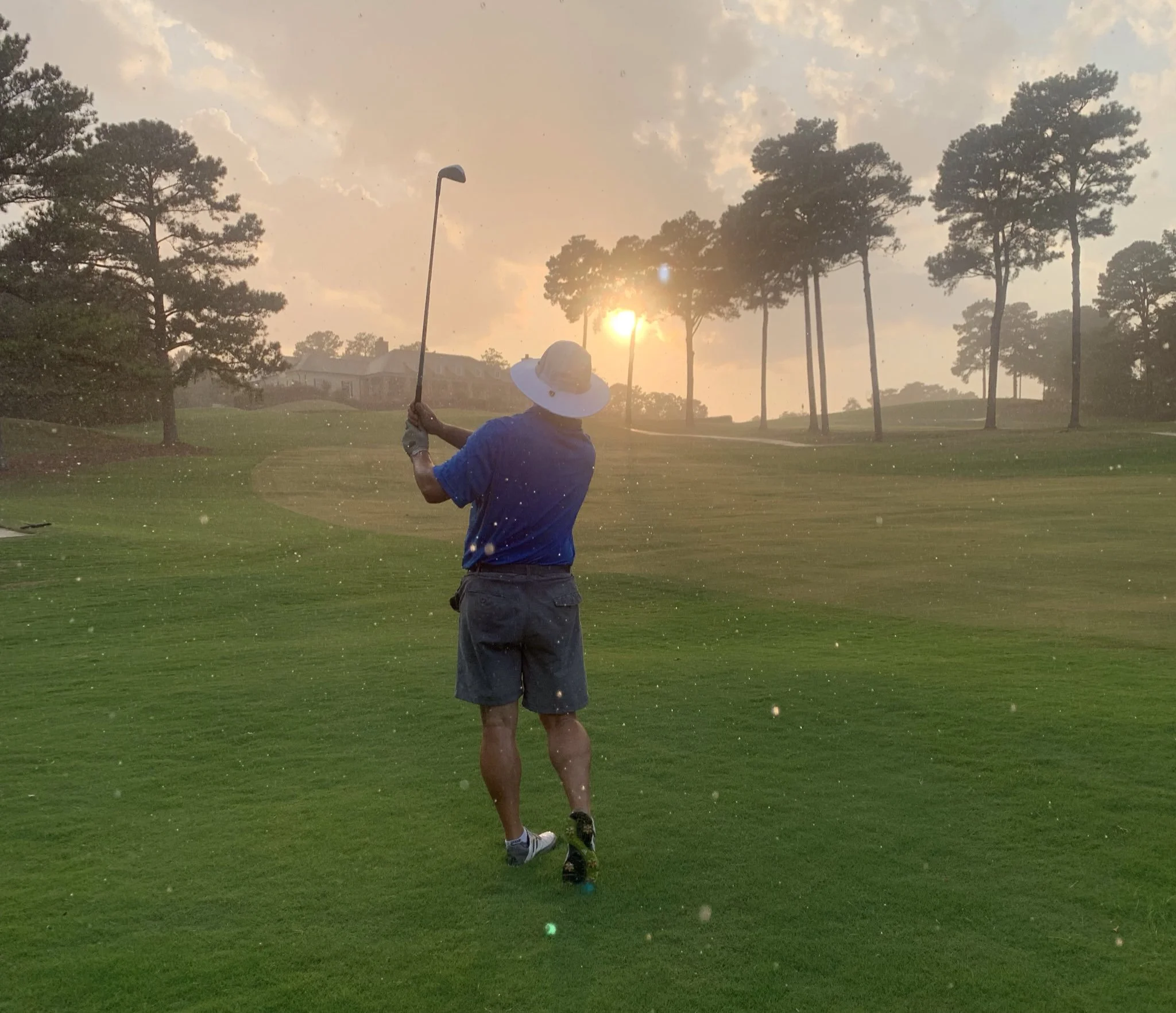 John Kim hitting a golf shot during a recent round.