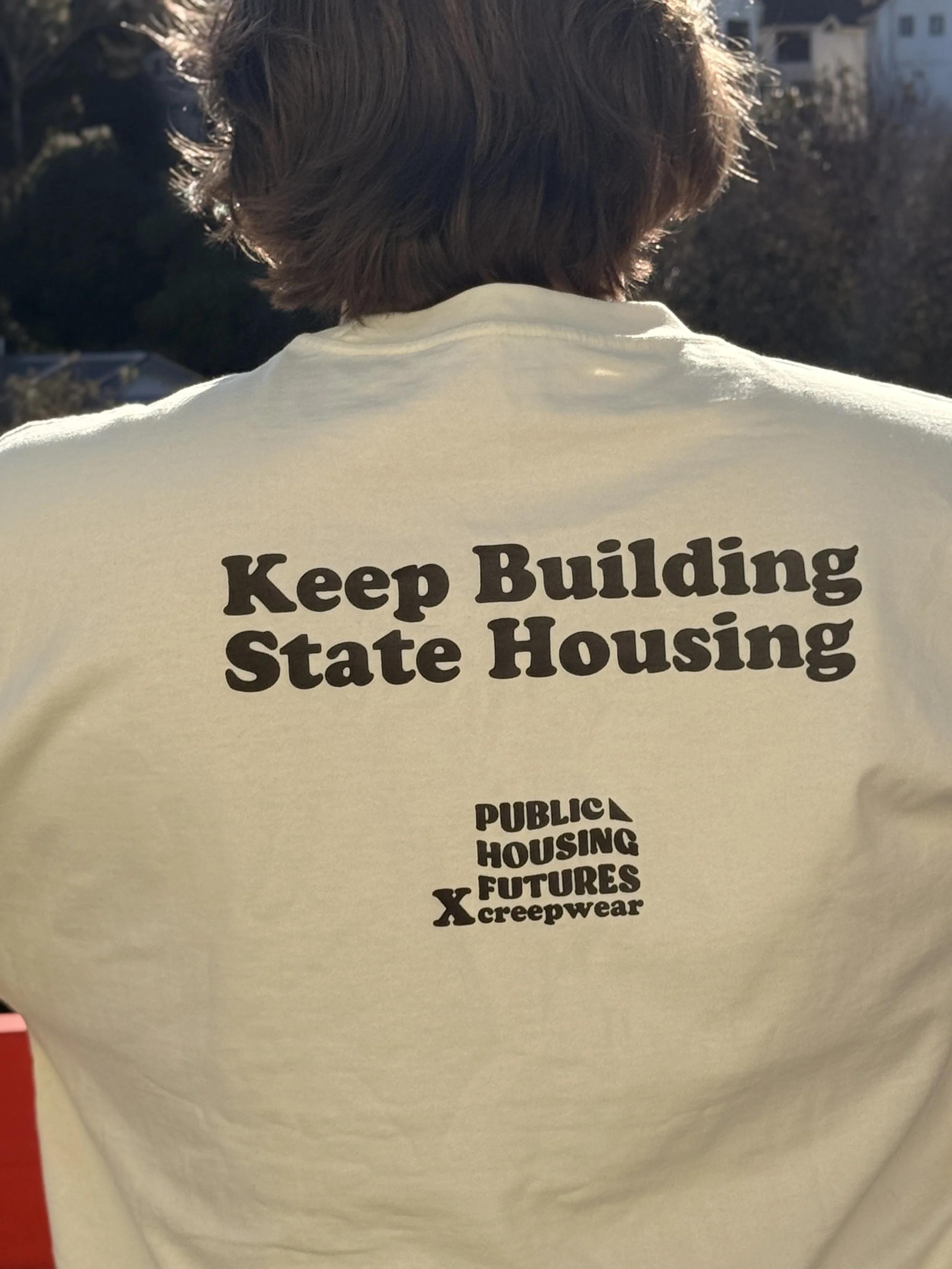PHF x creepwear ‘HOMES FOR ALL’ - Heavy tee in Butter with pocket print