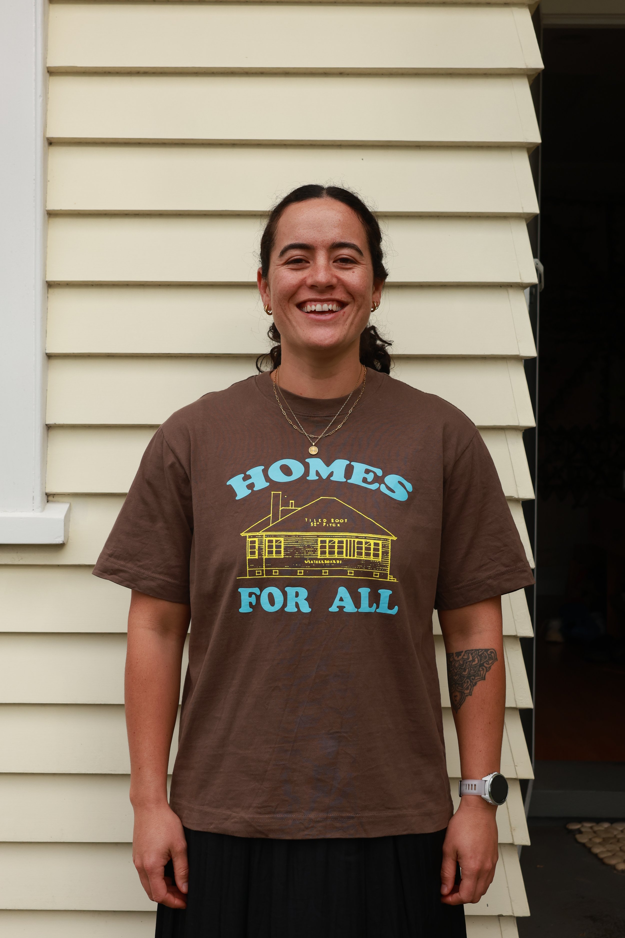 PHF x creepwear ‘HOMES FOR ALL’ - Box tee in walnut