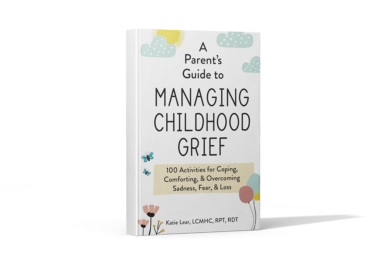 Mockup of Katie's book, A Parent's Guide to Managing Childhood Grief