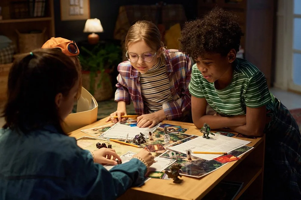 Children participating in a Dungeons & Dragons therapy group for social and emotional support