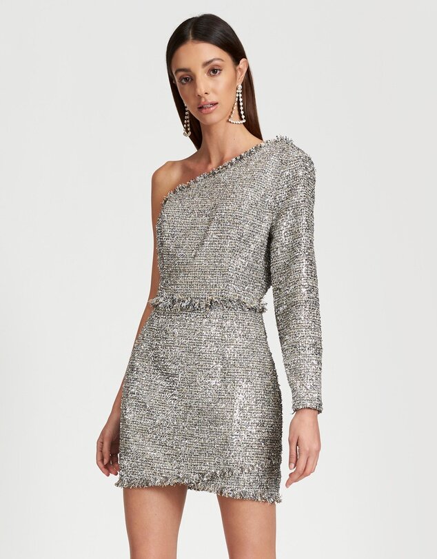 LIONESS Follow Silver Lining Mini Dress, $76.30
