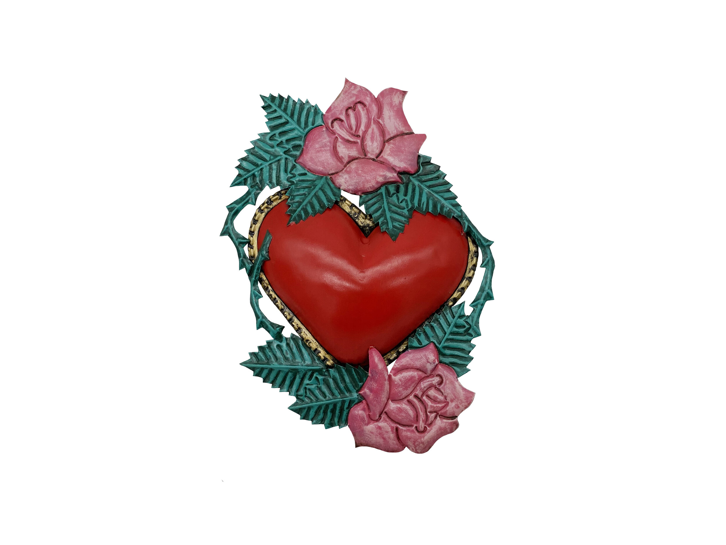 Tin Flower Heart #5