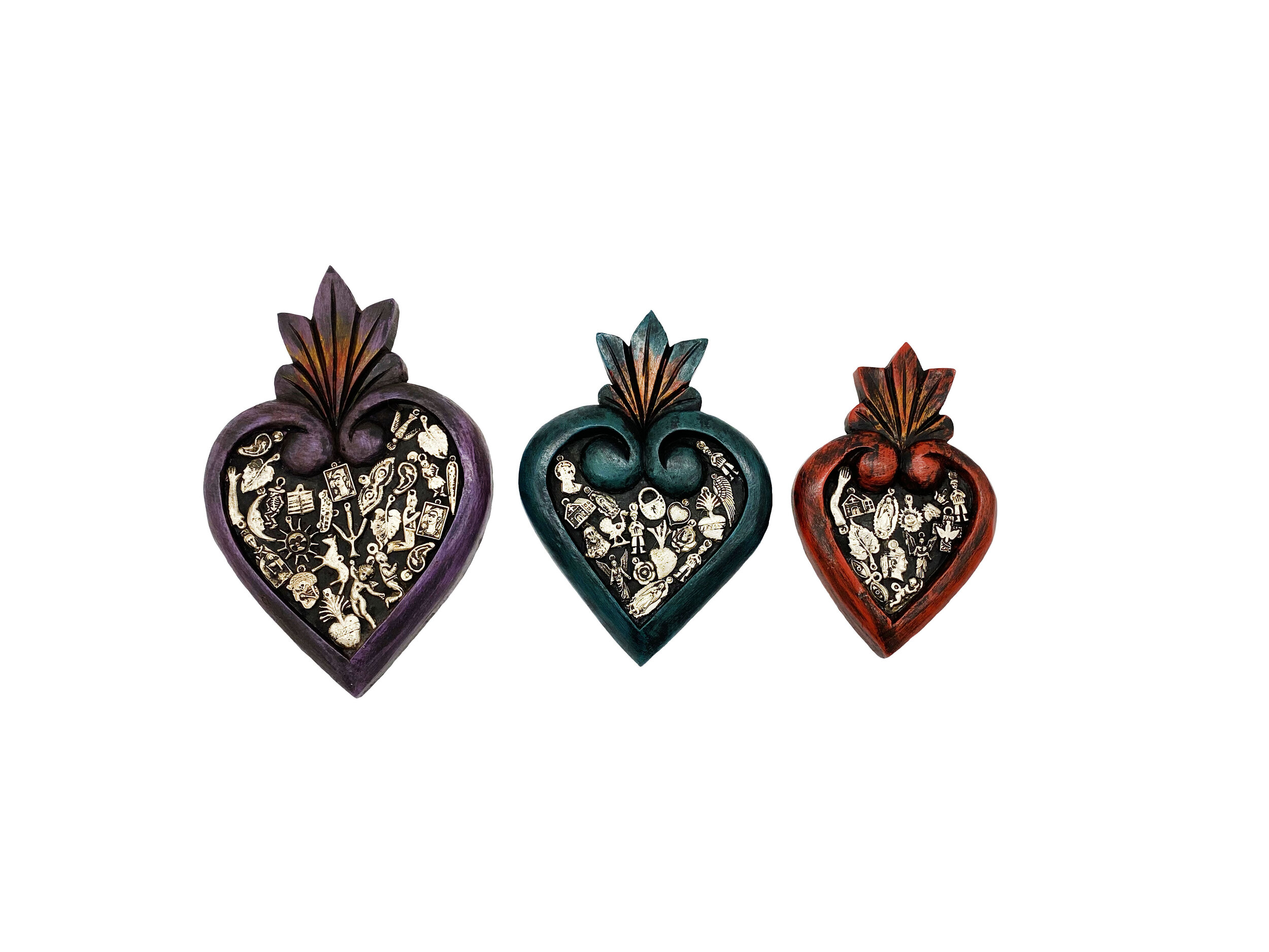 Wood Milagro Heart with Curled Edge