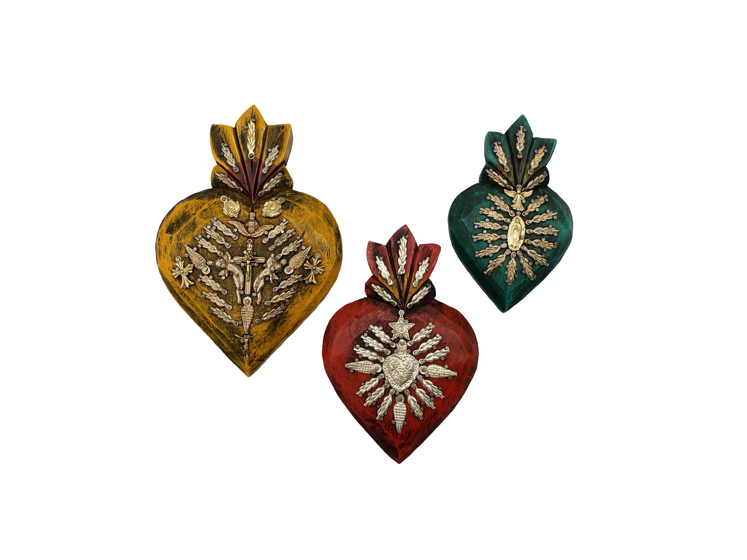 Wood Milagro Heart with Rays