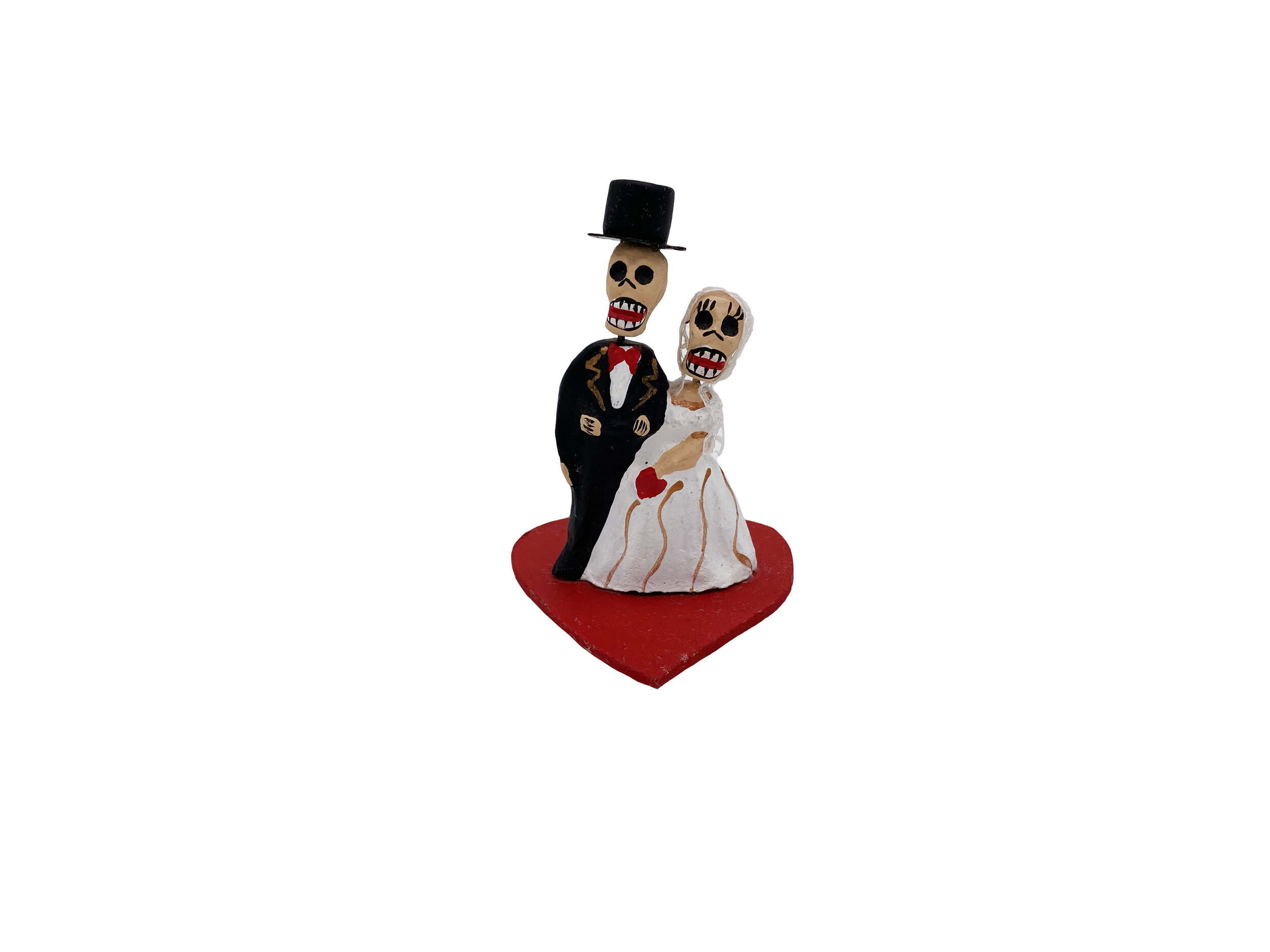 Day of the Dead Bride and Groom on heart