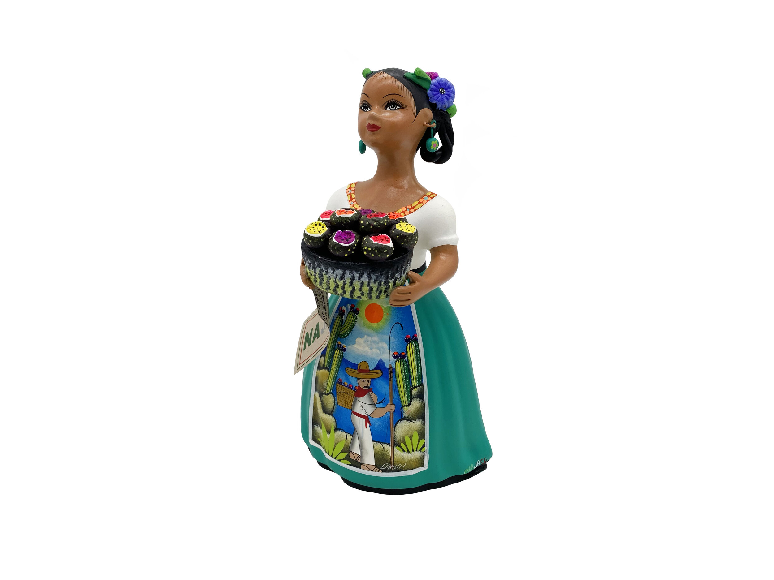 Lupita Holding Basket of Cactus Fruit