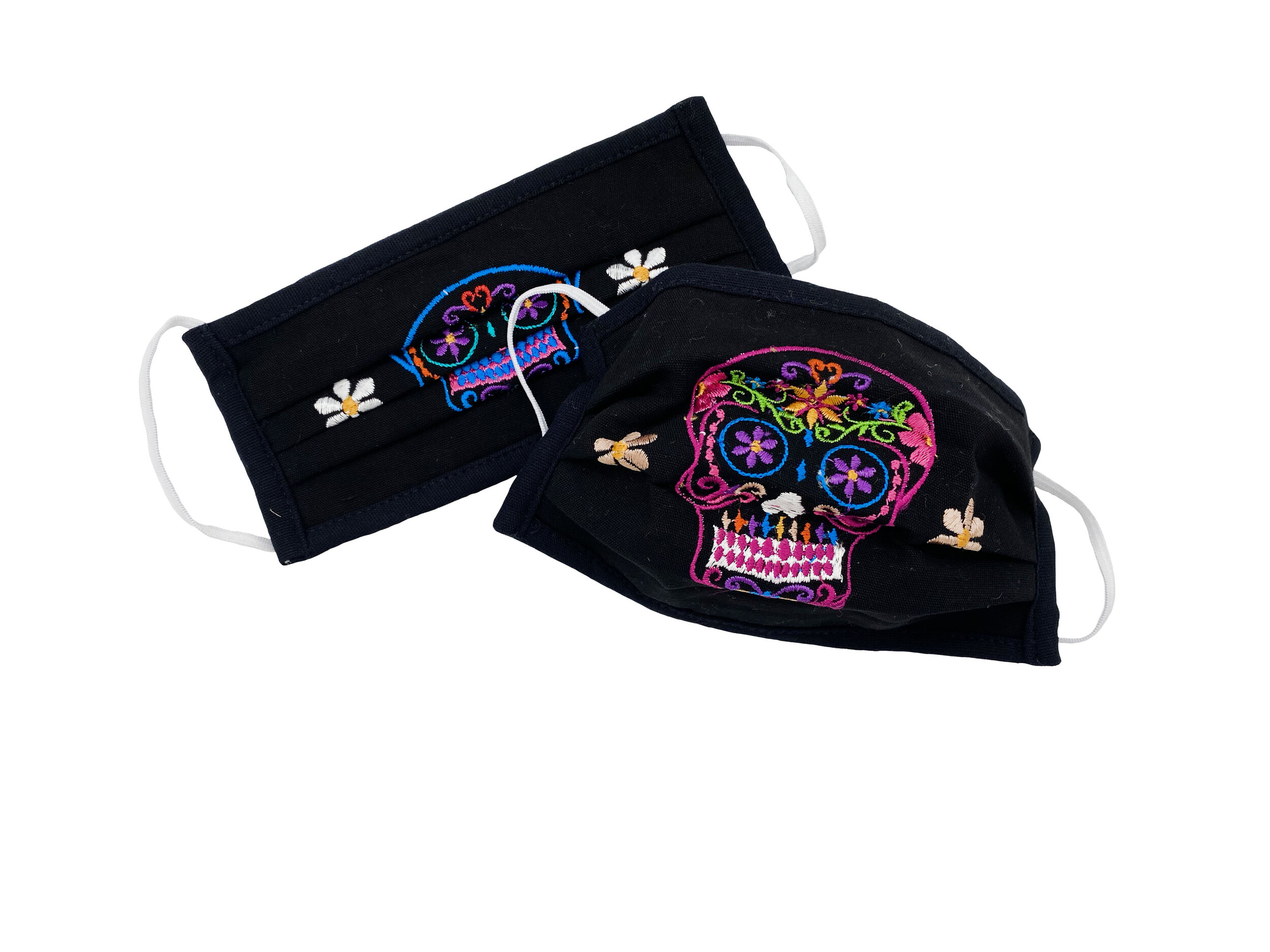 Embroidered Sugar Skull Face Mask
