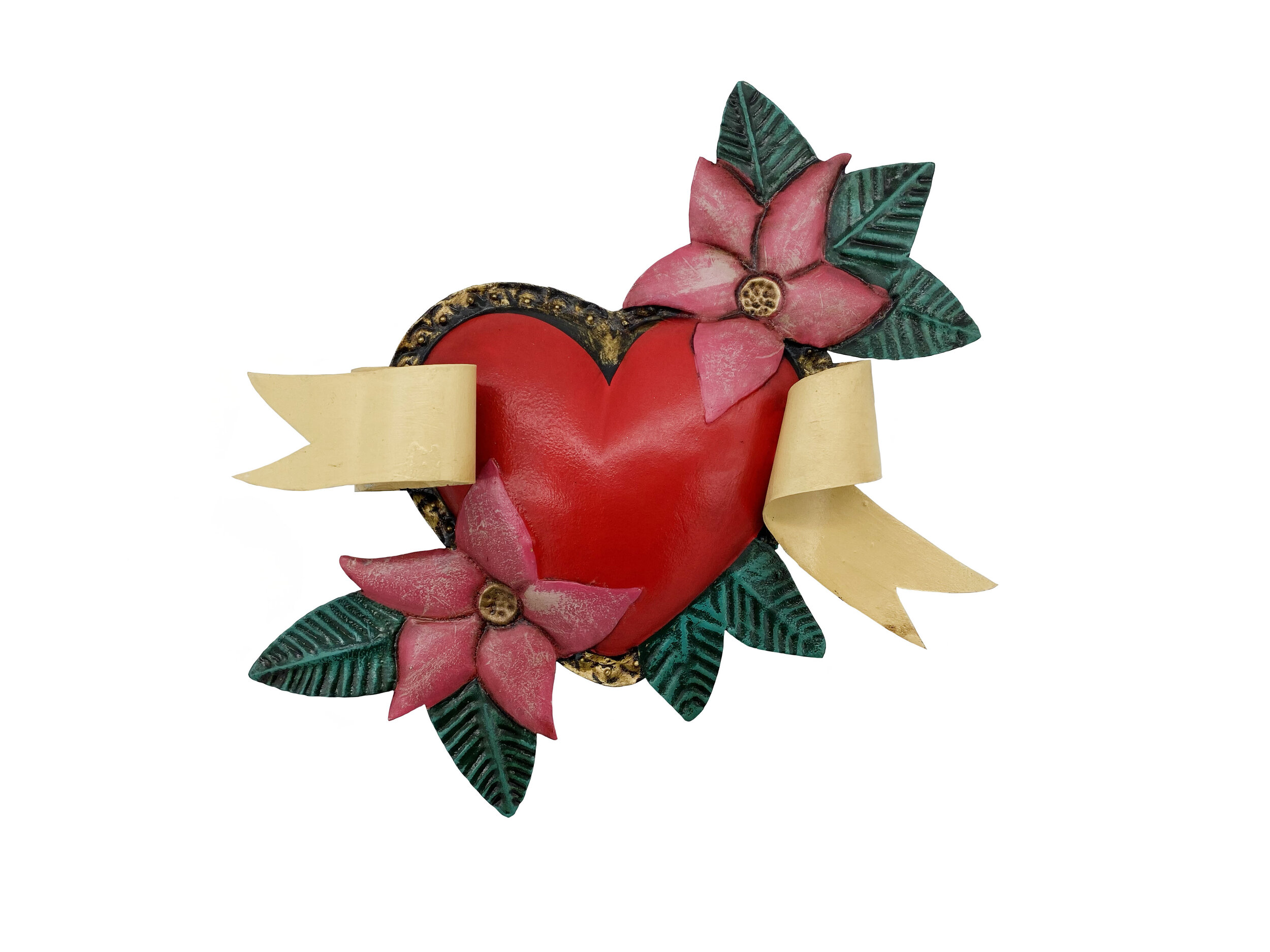 Tin Flower Heart #6
