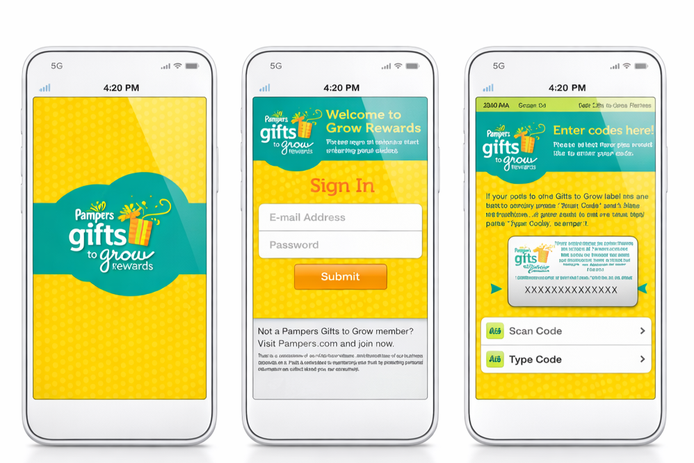 Pampers Gifts to Grow Mobile App