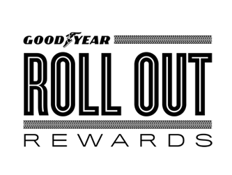 Branding and logo for a Goodyear loyalty program designed to reward drivers for staying on the road with the brand, earning coalition rewards along the way.