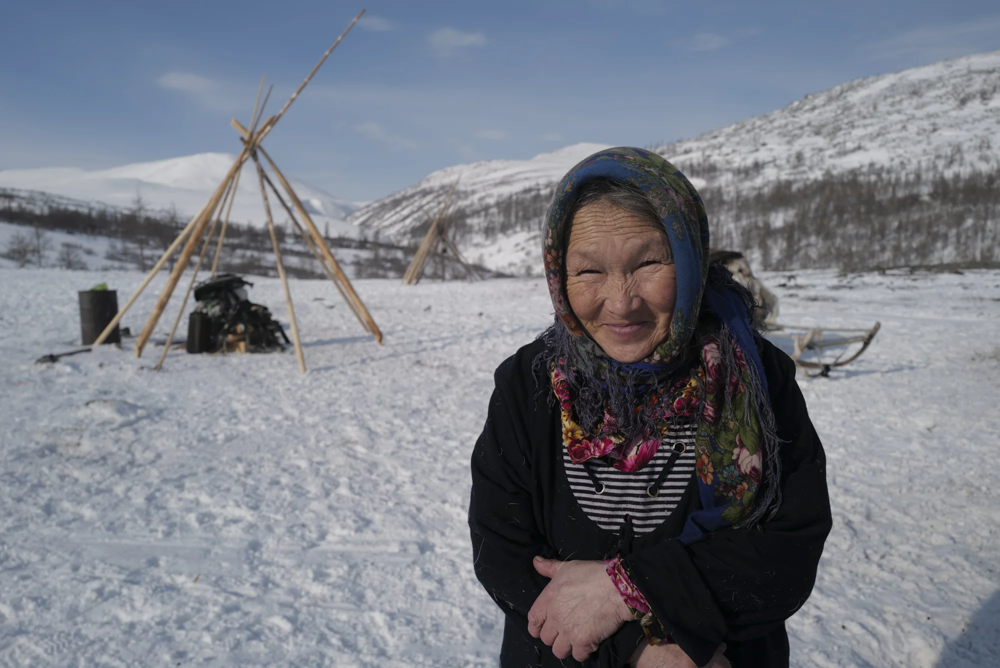 Anastasia, a 56 years old matriarch of the Nenets family that I visited. Photographed with Leica Q2, Siberia, 2019. © Rosalynn Tay.