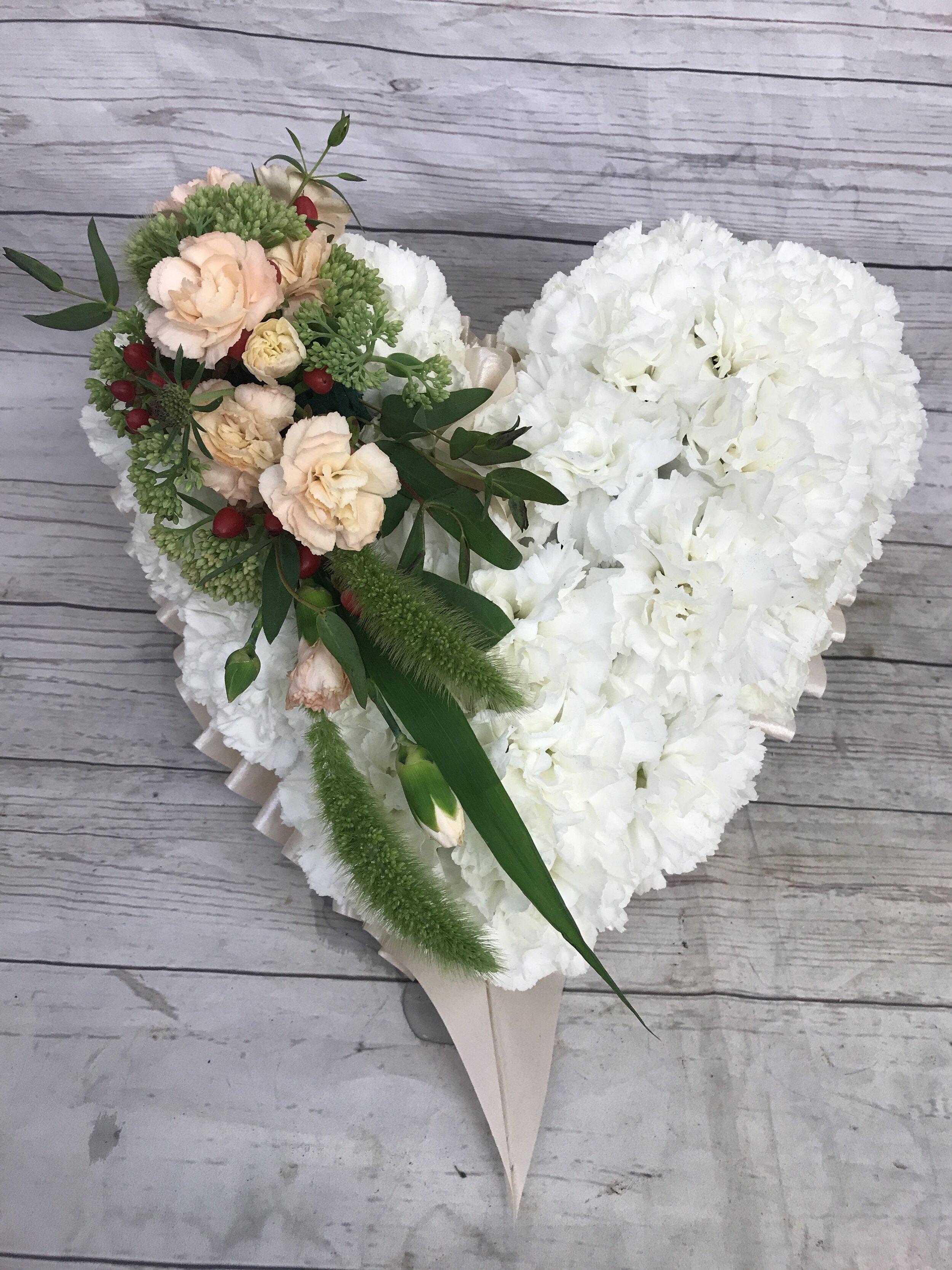 heart shaped funeral display