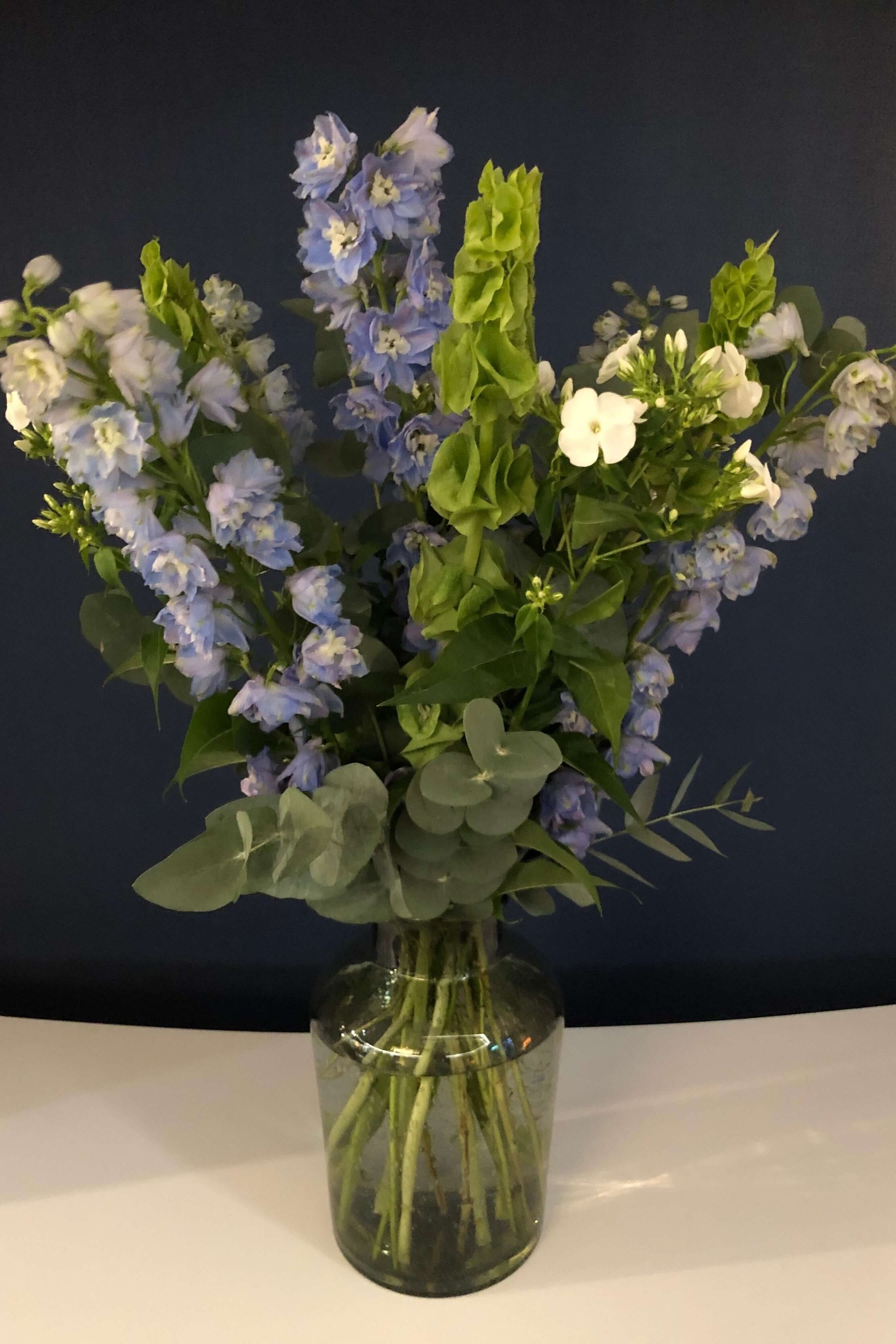 White and Blue Corporate floral bouquet