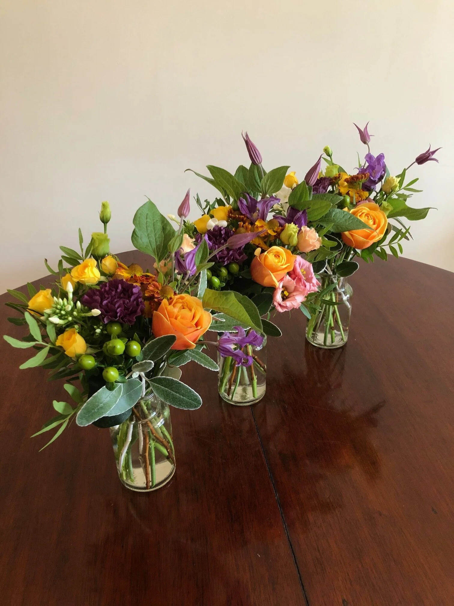 Oranges and Lemons Pink Trio of Botanical Vases