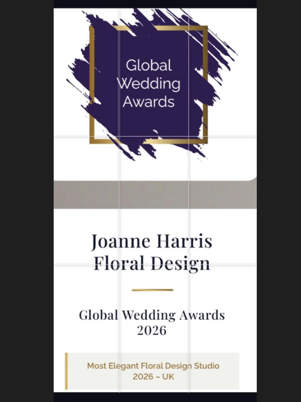 Beyond proud to have been voted &lsquo;Most Elegant Floral Design Studio 2026 - UK&rsquo; by Luxlife Magazine&rsquo;s Global Wedding Awards! These awards are an annual celebration of excellence within the wedding industry, and recognises and honours 