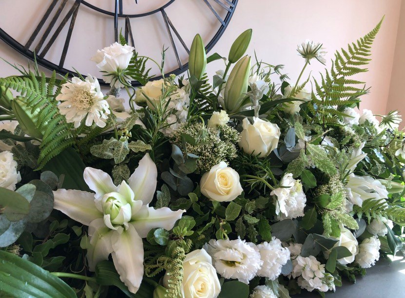 Always a privilege to create a final tribute arrangement. But creating one in the middle of a heatwave is particularly challenging. This one received literally around the clock attention to ensure it was looking perfect for when it was ready to perfo