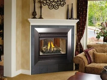 Fireplace Xtrordinair's See-Thru gas fireplace, available at Ferguson's Fireplace & Stove Center in Traverse City, Michigan.