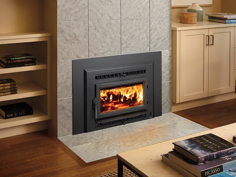 The Fireplace Xtrordinair Small Flush Wood Hybrid-Fyre™ Insertr wood insert is available at Ferguson's Fireplace & Stove Center.