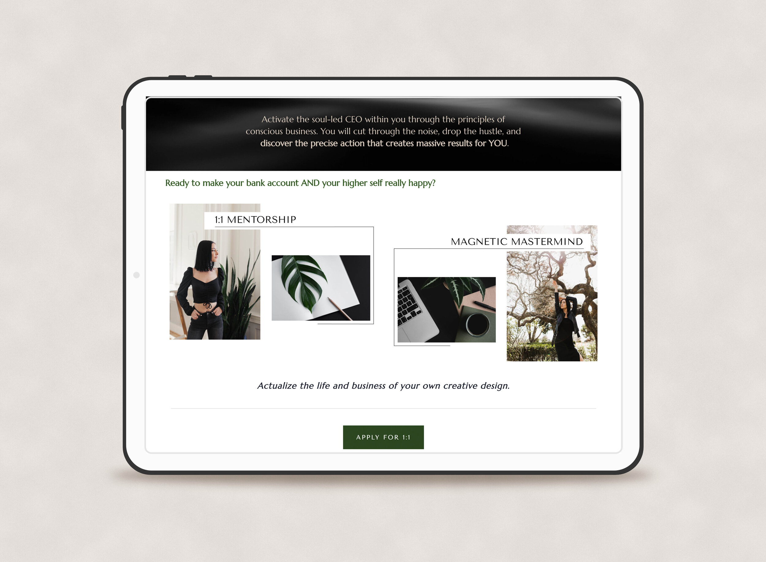 Hannah Uhler Website Design Offers by Paula Hail Studio Brand Strategy Brand Identity iPad.jpg