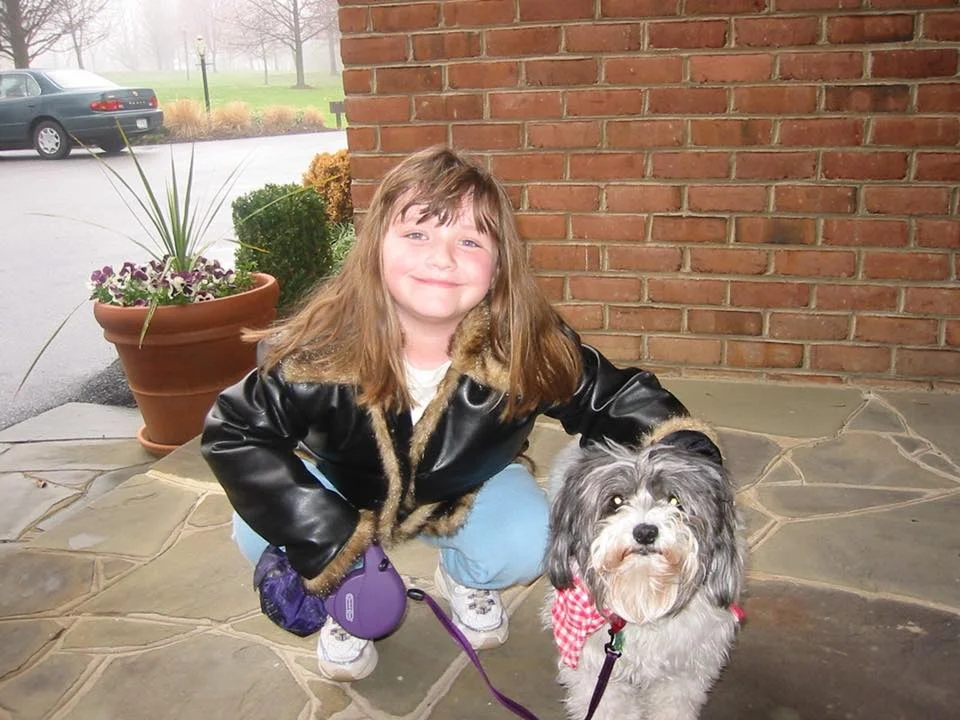 Brooke at five years old with one of her first clients, Annie Silver.